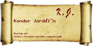 Kondor Jordán névjegykártya